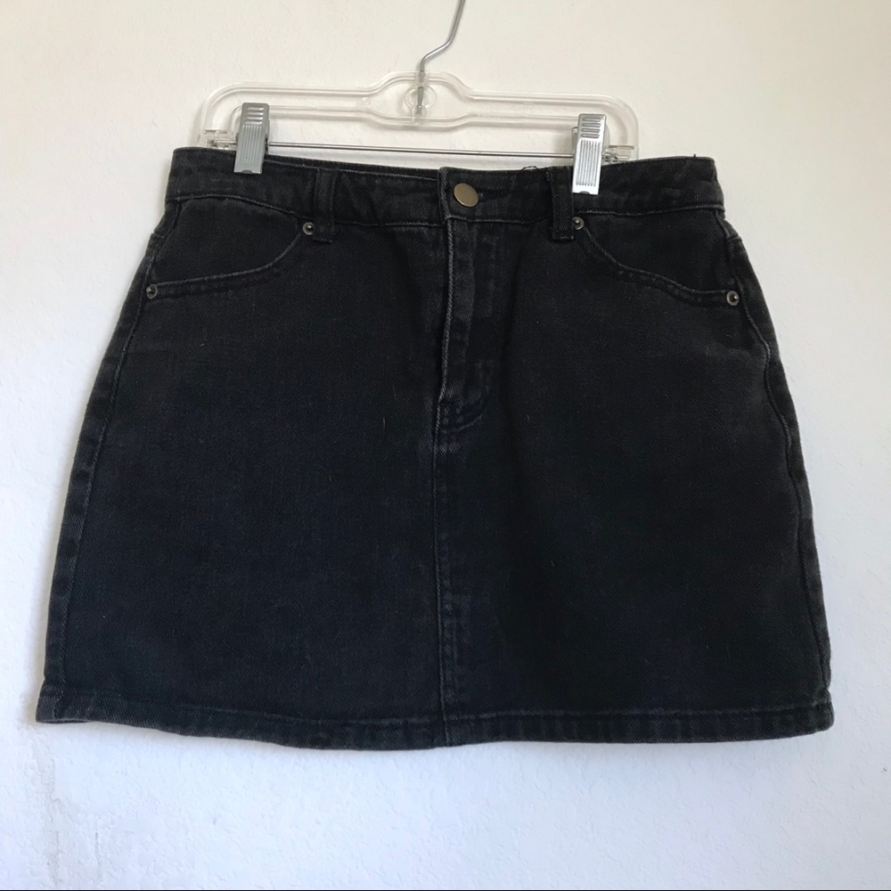 Black Denim Mini Skirt